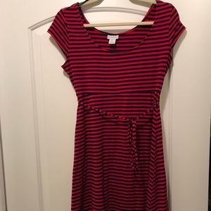 Red and navy motherhood maternity dress - small